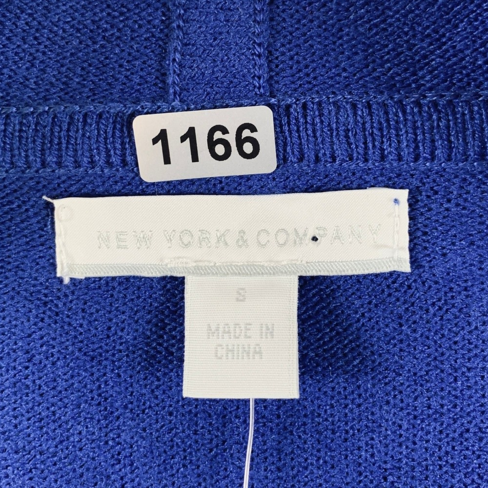 NWT New York &‎ Company Women's Pullover Hooded Knit Tunic Sweater Royal Blue S - Picture 3 of 12